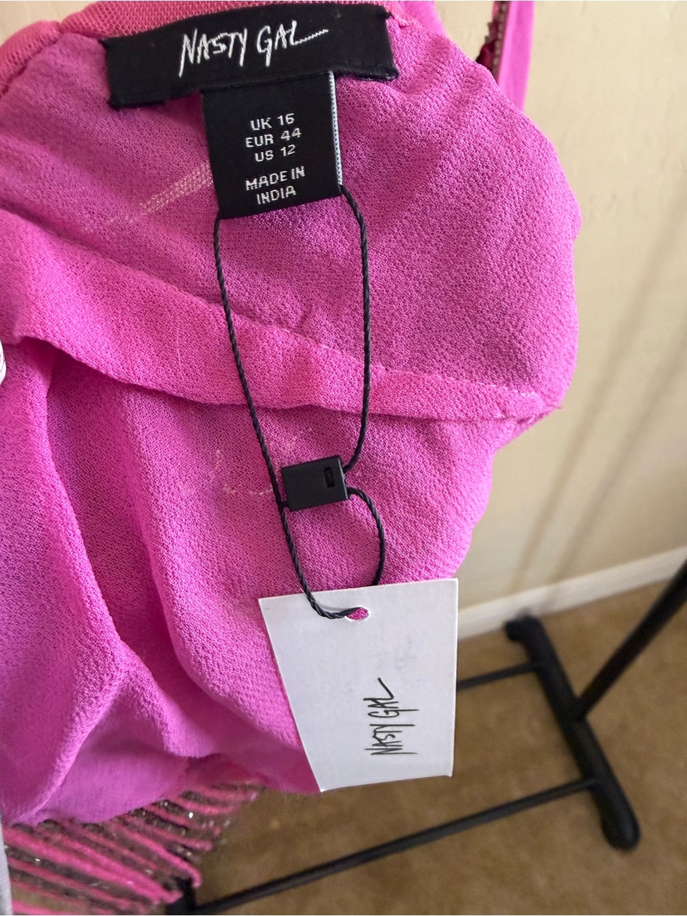 Nasty Gal Hot Pink Sequin Fringe Halter - Picture 4 of 4
